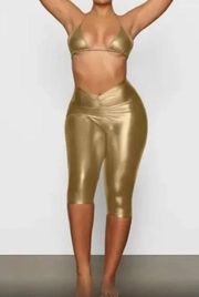 NWT! Skims Metallic Swim V-waist Pant Size M