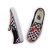 Vans Classic Slip-On Rainbow Floral Checkerboard Unisex Slip-on Shoes M6.5 / W8