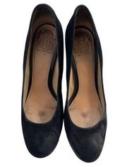 Tory Burch Black Suede Leather Wedge Shoes Size 7.5 DIY Repair Shown in pictures