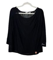 X by Gottex black sheer long sleeved boatneck shirt. Size: S/P