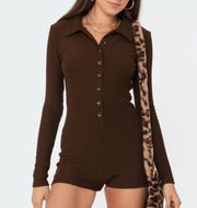 Edited Brown Long Sleeve Romper