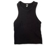 Urban Outfitters Black Ribbed Casual Basic Sleeveless Tank Top