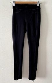 Rag & Bone Pants Womens Small Black Lawson Front Ankle Zip Leggings Classic