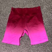 pink biker shorts ombre