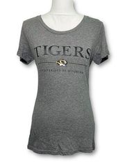 NWT Gray Mizzou Tigers Short Sleeve Tee T-Shirt Top University of Missouri New