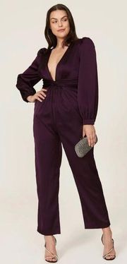 RTR Ieena for Mac Duggal
Plum V-neck Jumpsuit Sz 12 One Piece Satin Plunge Neck