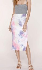 Heartloom Blair tie dye side slit ribbed skirt size S