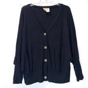 Black Button Front Top Medium