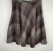 Vintage Hunter Sportswear A Line Skirt Size 16 Brown/Tan Plaid Midi Made in USA