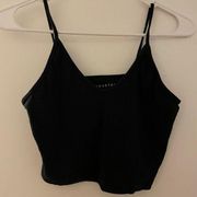 Aeropostale Womens Sleeveless Bralette Shelf Bra Size L Black Spaghetti Straps