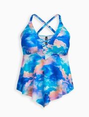 Torrid Multi Sky Lattice Wireless Tankini Top size‎ 1X