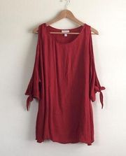 LIZ LANGE MATERNITY Women’s Rust Split Sleeve Tunic Top Size L