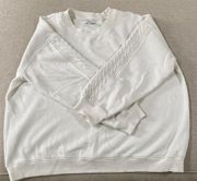 Aerie Everyday Cozy Cable Deets Sweatshirt White