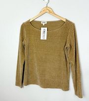 L’AGENCE Ribbed Golden Tan Knit Long Sleeve Sweater Top Small NWT