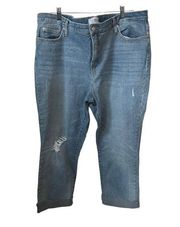 Crown & Ivy Medium Wash High-Rise Vintage Straight Size 18 Cuffed Jeans.