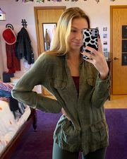 olive green flannel jacket