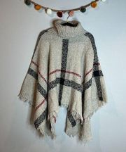 Marshalls tartan plaid poncho sweater