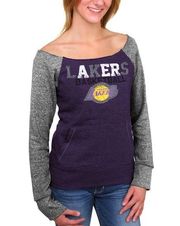 Lakers Los Angeles Women's Off The Shoulders Sweatshirt Size Large New With Tags