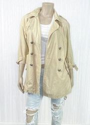 WE THE FREE Anthro Khaki Pea Trench Jacket M