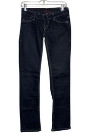 Guess Jeans Womens 6 28" Black White Stitching Barbara Straight Leg Premium
