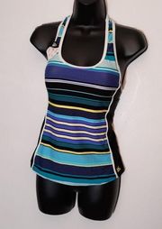 ZeroXposur striped swimwear tankini top nwt