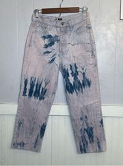 GAP Cheeky Straight Jean Womens  2 26 Tie Dye High Rise Cropped Ankle Denim Raw