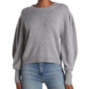 Something Navy Heather Gray Minnie Puff Sleeve Wool Cashmere Sweater Size Small