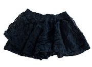 Lola X LF Shorts Womens 8 Annie Black Floral Lace Overlay Tiered Dress Stretch