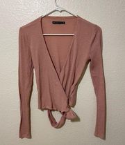 Abercrombie & Fitch Pink Wrap Sweater Size XS