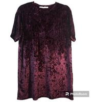 Double Zero Reddish Purple Crushed Velvet Tee Dress Size Small
