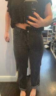 Addison Mom Jeans Black 