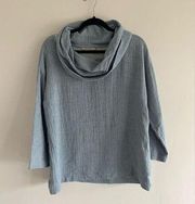 Soft Surroundings S Chambray Blue Linen Tunic Blouse