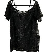 Beach Cover up Nimes Cote d’azure size Large Black Lace