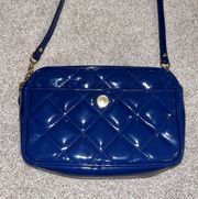 Blue Patent Leather Adjustable Crossbody/Shoulder Bag