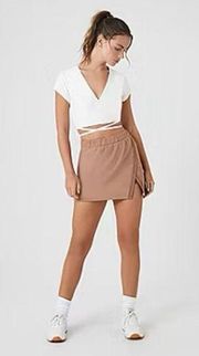 Active Skirt Tan, Front Slit Mini Skort