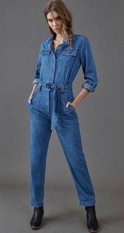 Anthropologie Pilcro and the Letterpress Denim Jumpsuit Long Sleeve Size M