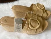 A New Day  Victoria Wedge Heel Sandal Open Toe Platform Slides BNWT SZ 11