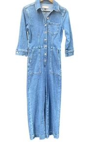 7 For All Mankind Jumpsuit Alexa Cropped Denim Luxe Vintage Femme XS