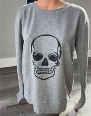 C&C California Gray Skull Sweatshirt Size M NWT Crew Neck Sweater L2