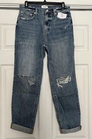 Pistola Presley High Rise Relaxed Roller Jean Crop Length in Grand Blue Size 28