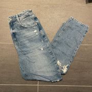 high waisted straight leg jeans