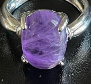 Purple amethyst silver ring size 8