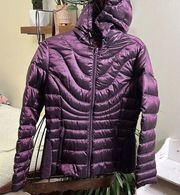 90% Goosedown Jacket Pockets Puffy Purple Size Small