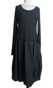 Rundholz black label jersey poplin midi dress black Sz S