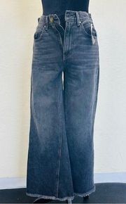 The Great The Kick Bell Raw Hem Crop Nonstretch Jeans