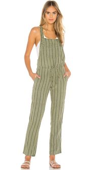 Woodland Olive Striped Overalls