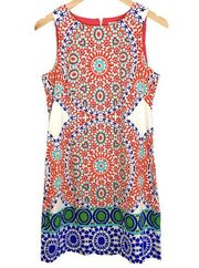 LONDON Times Bright Spring Kaleidoscope Print Sleeveless Shift Dress