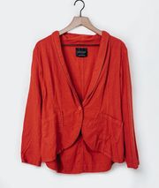 Red Linen Lightweight Blazer Womens Sz Large