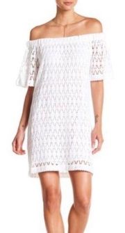 A.L.C. Ario Crocheted Off The Shoulder White Dress Size 2