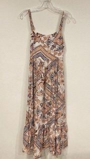 Abel The Label Cut Out Tie Back Maxi Dress Size Small EUC